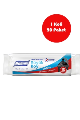 20 Adet Endüstriyel Büyük Boy Çöp Torbası 65x80 Cm - P402 20 Adet Endüstriyel Büyük Boy Çöp Torbası 65x80 Cm - P402