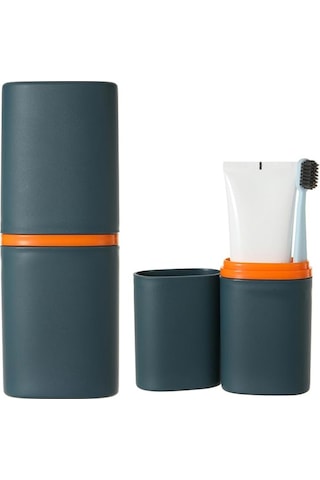 2 Adet Yeşil Renk Taşınabilir Seyahat Tipi Diş Fırçası Ve Macun Saklama Kabı 19.8 X 7,2 Cm Yeşil