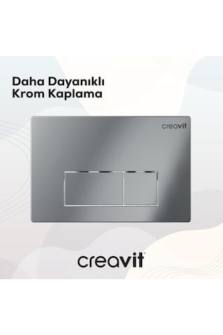 Creavit Arc Parlak Krom Kaplama Kumanda Paneli GP8004.00 Krom