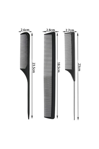 3 Adet, Siyah Saç Tarağı Anti-statik Kuyruk Tarağı, Salon Saç T