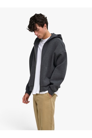 Only & Sons Onsgoyle Boxy Ls Scuba Zıp Hoodıe Noos Erkek Gri Sweatshirt - 22035193
