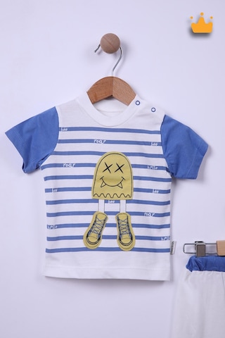 Babyhola %100 Pamuk Erkek Bebek Çizgili Şortlu Takım 116146 001