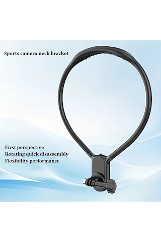 Xuweiwei Siyah Bisiklet İçin Gopro Aksesuarları Uyumlu İlk Perspektif Spor Kamera Telefon Montajı Boyun Braketi Siyah