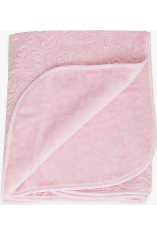 Breeze Golden Yenidoğan Bebek Battaniyesi Emboss Kabartma Desenli Pembe - Pembe