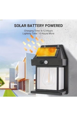 Güneş Enerjili Sensörlü Duvar Lambası