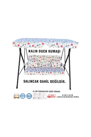 Lüks Duck Vip Salıncak Minder Seti 10 Cm Süngerli Tenteli Salıncak Minder Seti Çok Renkli
