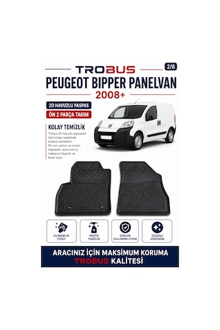 Trobus Peugeot Bipper Cargo 2008 Ve Sonrası 2d Havuzlu Paspas 2 Parça