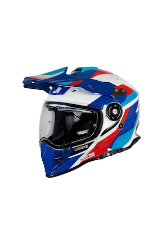 Just1 J34 Pro Globe Kapalı Motosiklet Kaskı Mavi Beyaz Kırmızı Mavi - Beyaz - Kırmızı