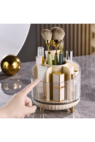 Cbtx Makyaj Organizatör Döner Fırça Tutucu Şeffaf Kozmetik Organizatör Saklama Ekran Kutusu - Yeşil