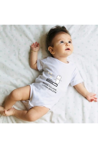 Bezim Doluyor Loading Bebek Body - Espirili Bebek Kıyafeti Beyaz