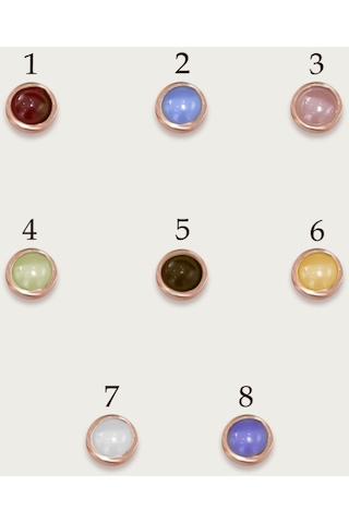 925 Ayar Gümüş Rose Kaplama Top Motifli Sarı Ay Taşı Kırlangıç Kolye