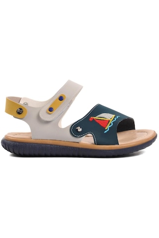 Ayakmod Şng 1540-f Lacivert Nubuk-sarı-krem Erkek Çocuk Sandalet 001