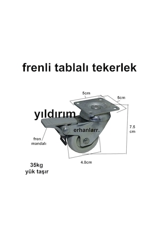 Frenli Sehpa Tekerleği Masa Tekerleği Küçük Boy Tezgah Araba Teke