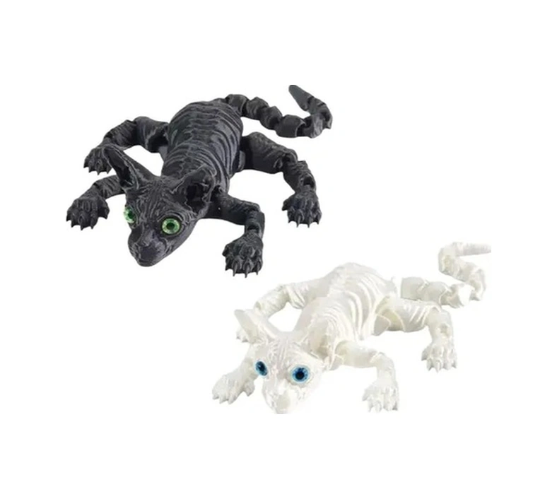 Trendooze Gaojunshop01 Hareketli Sphinx Heykeli Beyaz, Dayanıklı Plastik, Gerçekçi Kedi Dizilir