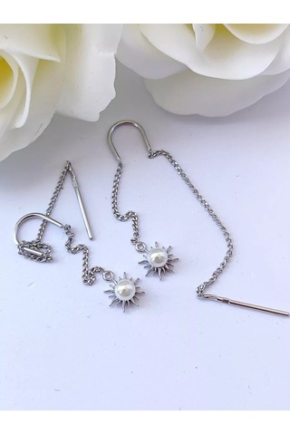 Sılver Whale Uzun Zincirli, Uzun Zincirli Gümüş Küpe Çubukları 230976554 Diğer