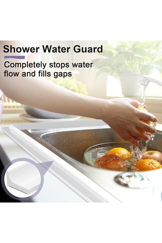 Duş Eşiği Su Barajı Bariyeri - 98 İnç, Çok Yönlü, Silikon Duş Su Koruyucusu Banyo İçin Diğer