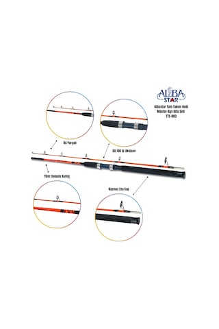Albastar Tam Takım Profesyonel Tekne Olta Seti Tts003 150 CM-Standart