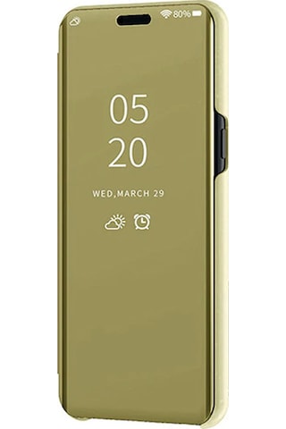 Huawei Mate 20 Pro Aynalı Kapaklı Lüx Kılıf Gold