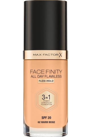 Max Factor SPF20 Facefinity 3 In 1 All Day Flawless Fondöten 62 Warm Beige