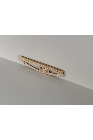 Kişiye Özel Isim Yazılabilen Ahşap Cetvel 20cm İki Adet Renksiz Ham Mdf