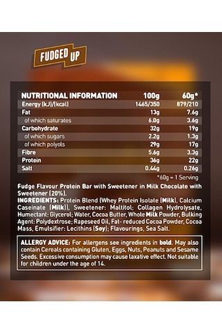 Grenade High Protein, Low Sugar Bar - Fudged Up, 12 x 60 G