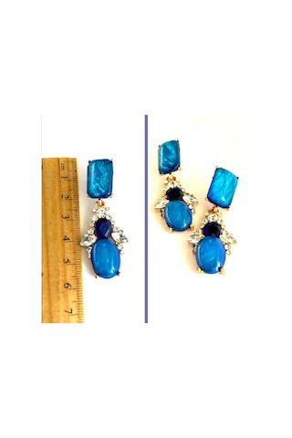 Omeniv Viktoryen Stil Kristal Detaylı İmitasyon Küpe Dangle 41913642 Çok Renkli