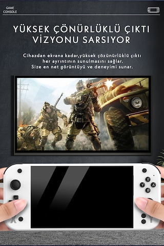 G90 Oyun Konsolu Yeni Nesil El Atarisi 2000 Mah Batarya 10.000+ Oyun 7inç Hd Ekran