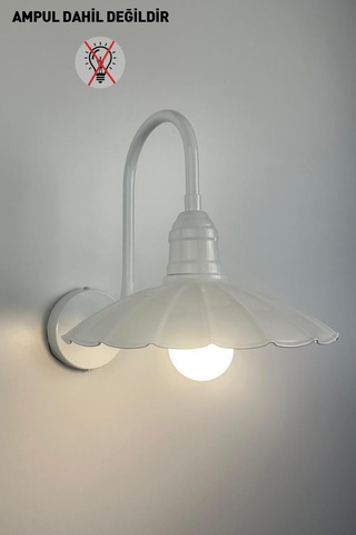 Vonka Beyaz Metal Aplik Mutfak İç Mekan Salon Cafe Ofis Pastane Modern Dekoratif Aplikleri Beyaz