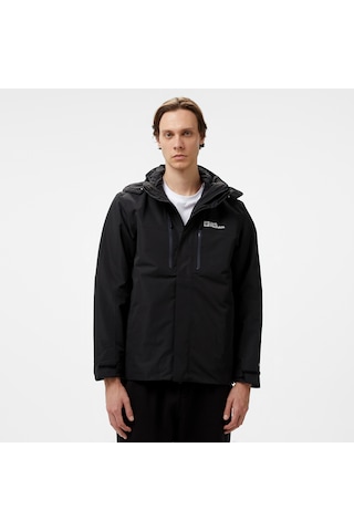 Jack Wolfskin Jasper 3in1 Erkek Siyah Outdoor Ceket Düz A61858