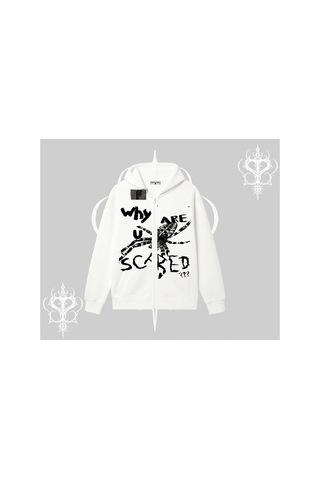 Tarzsokak Beyaz Hırka Sweatshirt Why Are U Scared