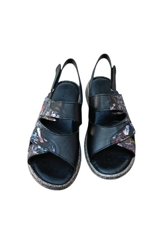 Castle Black 22383 Kadın Hakiki Deri Comfort Sandalet Siyah Siyah