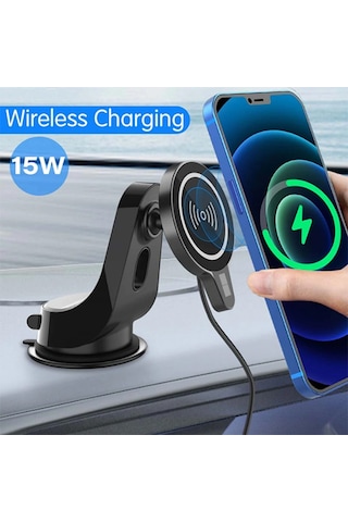 Ally Magsafe Iphone 12 Serisi 15W Kablosuz Hızlı Şarj Cihazı Ve-Siyah