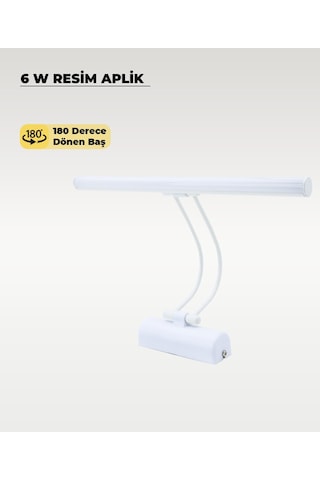 6w Beyaz Flüt Aplik 3200k Sarı Işık Beyaz