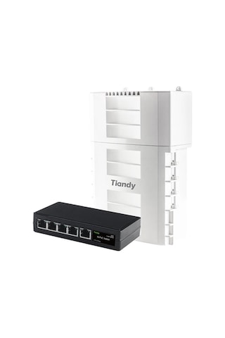 Tiandy Waterproof Dış Ortam 4 Kanal Poe Uzatma Anahtarı 4ge Poe +1ge Up-lınk