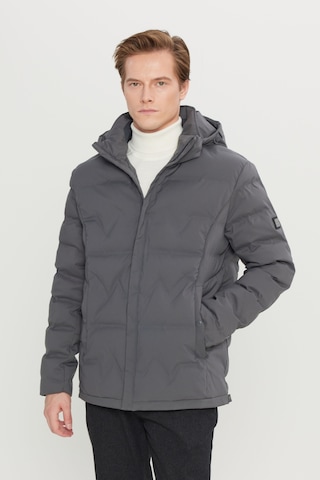 AC&Co / Altınyıldız Classics Erkek Grı Standart Fit Normal Kesim Kapüşon Yaka Yan Cepli Casual Mont Gri