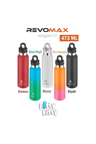 Revomax Özel Kapak Sistemli 18 Saat Sıcak/36 Saat Soğuk Çelik Termos 473 ML
