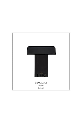 Zigana Ayak, U Tablalı Profil Ayağı, 5,5 Cm, Siyah