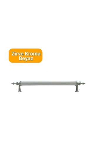 50 Adet Zirve Kroma Beyaz Metal Mobilya Kulpu 160mm Beyaz - Krom