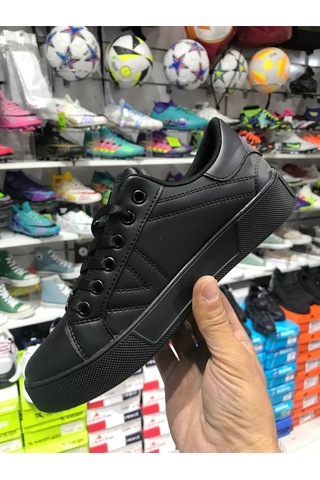 Beyaz Anatomik Taban Yürüyüş Günlük Sneaker Siyah