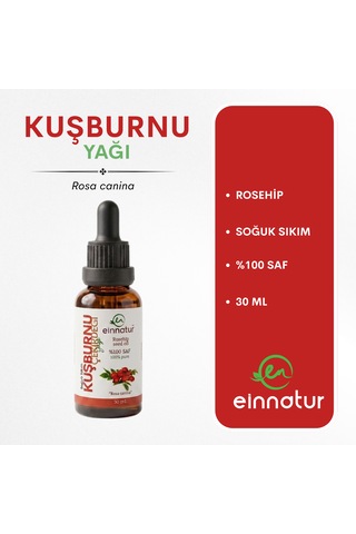Kuşburnu Çekirdeği Yağı, 30 Ml, %100 Saf, Rosa Canina Seed Oil, Soğuk Sıkım, Cold Pressed
