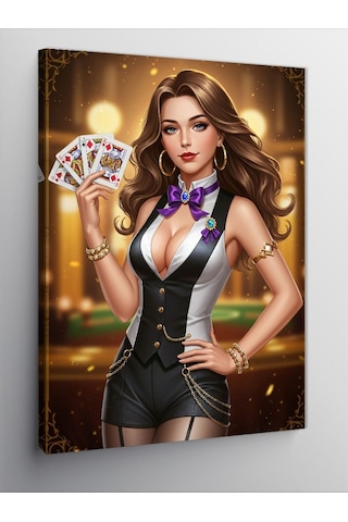 Kanvas Tablo Poker Ve Cazibe 100cmx140cm