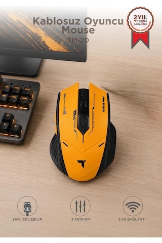Oyun Faresi Gümüş Renk Bilgisayar Bileşeni Mouse Çift Modlu Sessiz Kablosuz Oyuncu Fare Tm20
