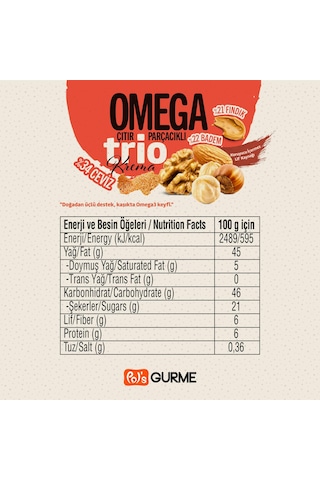 Pol's Gurme Omega Trio Çıtır Parçacıklı Krema 210 Gr