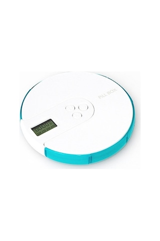 Bosphorusboutique02 1 Haftalık Taşınabilir Zamanlama Hap Kutusu, Yaşlılar İçin Elektronik İlaç Takviyesi, Lake Green Yeşil Göl