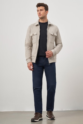 İmza Bej Örme Bebe Yaka Kendinden Desenli Yırtmaçsız Astarsız Slim Fit Classic Mont 1007245156 Bej