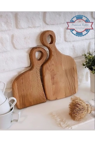 Doğal Ahşap Kesme Tahtası Premium Kalite Sevgili Model Sunum Tahtası Ahşap