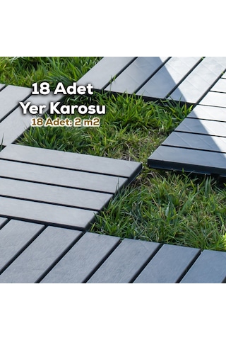 Porsima 1066 18li Bahçe Balkon Teras Zemin Döşemesi Karosu Antras