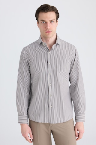 D'S Damat Ds Damat Slim Fit Kahverengi Çizgili Gömlek 5hf02hd01186m Çok Renkli