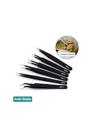 Tangshopping Esd Anti-statik Paslanmaz Çelik Cımbız Hassas Bakım Endüstriyel Tamir Kavisli Alet Ev Çalışma Modeli Yapımı El Aleti