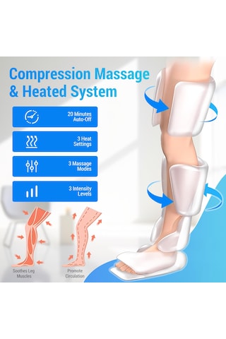 Comfıer Bacak Masaj Aleti, Isıtmalı Diz Masaj Aleti, 4d Yoğurma Baldır Masaj Aleti, Erkekler Kadınlar İçin Hediyeler, Bacak Sargıları, Rahatlama İçin Masaj Botları, 3 Isı Seviyesi Ve 3 Yoğunluk, Siyah